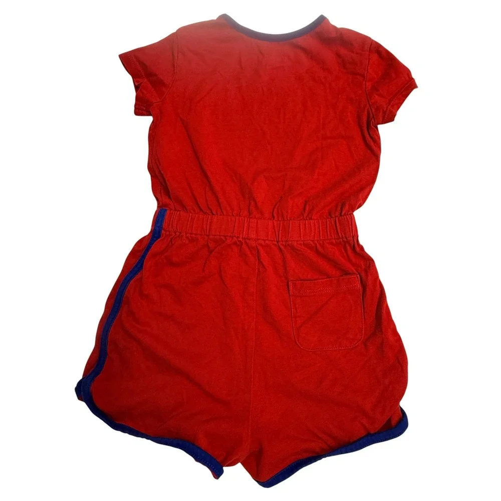 Polo Ralph Lauren Street Style Romper Girl 18M Red Graphic Logo Snaps